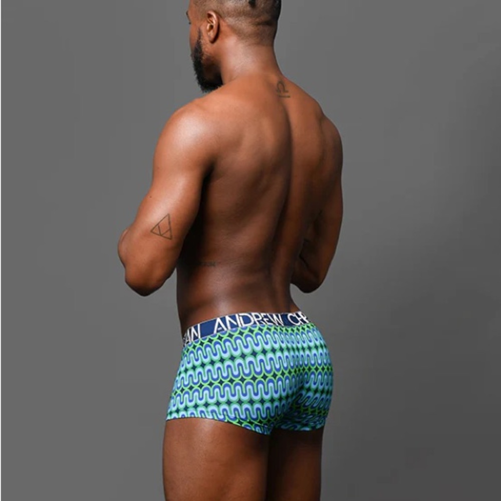 Andrew Christian Vibrant Blue and Green Boxer Briefs - Picture 5 of 6